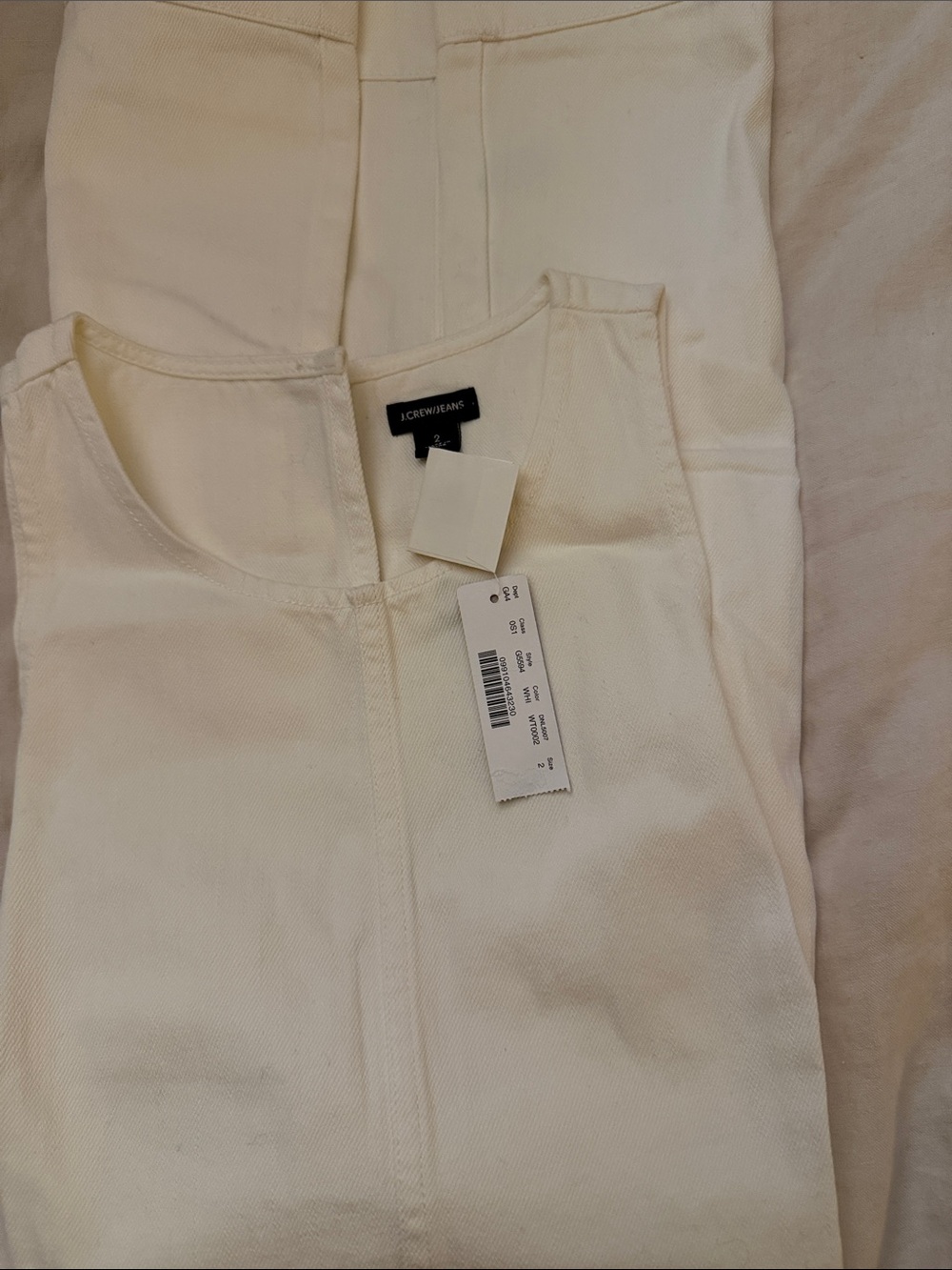 J. Crew NWT Women's white sleeveless  Denim Shift Dress size 2